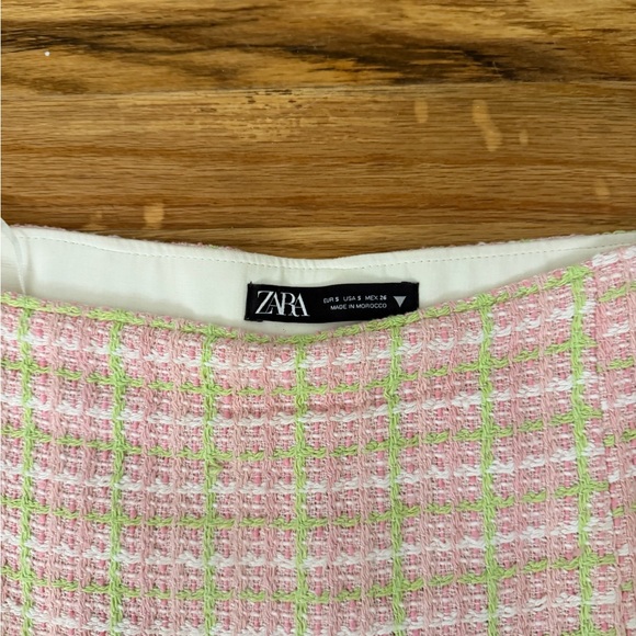 NWT Zara Green and Pink Plaid Skirt Set - Picture 7 of 7